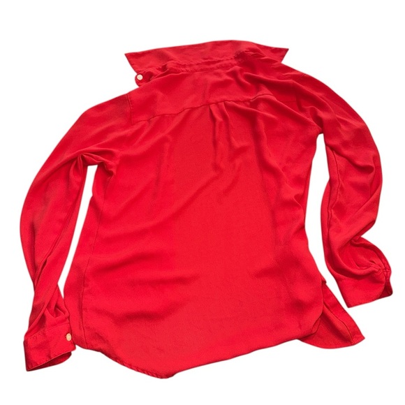 LOFT Red Casual Button Down Shirt with Classic Collar - Picture 5 of 5